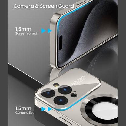 Glass Window Magnetic Wireless Charging Phone Case Full Camera Lens Protection Compatible with iPhone 11-16